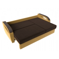 Угловой диван Форсайт (микровельвет коричневый жёлтый)  - Изображение 3